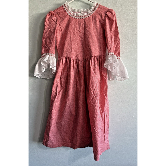 G. Whizz Co Girls Colonial Victorian Floral Print Lace Detail Pink Dress Size 8 - Picture 1 of 5